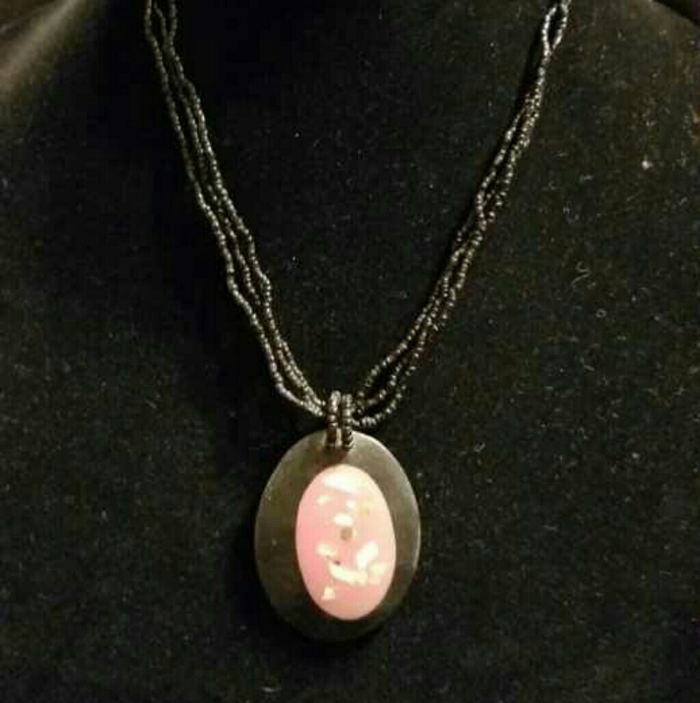 Semiprecious Beaded Medallion Necklace